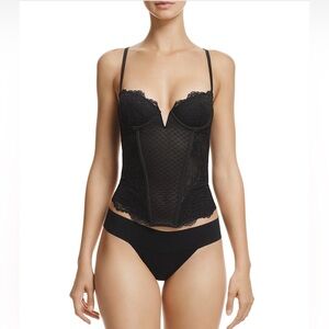 La Perla Black Lace Corset v shape cutout top size 32B